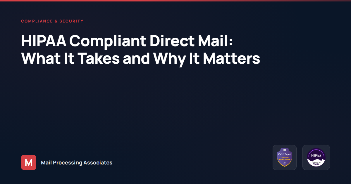 HIPAA Patient Statement Printing & Mailing | MPA