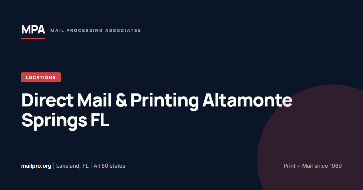 Altamonte Org Chart Direct Mail & Printing Altamonte Springs FL | MPA