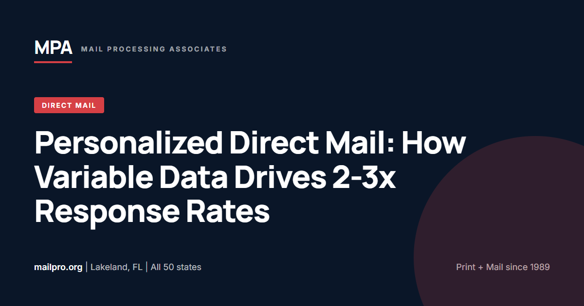 Personalized Direct Mail: How Variable Data Drives 2-3x Response Rates