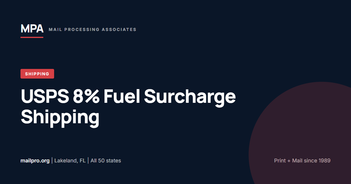 USPS 8% Fuel Surcharge Shipping: What It Costs You in 2026